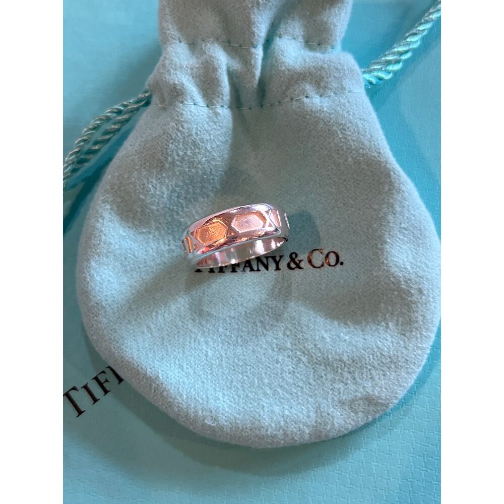 TIFFANY & CO. Atlas 1995 Roman Number 925 Ring Thick Band Authentic US Size 5.75